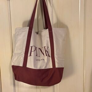 PINK Victoria's Secret Cream and Brown Tote